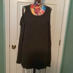 Long sleeve cold shoulder sweater